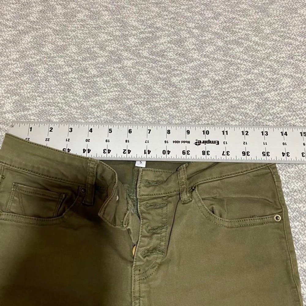Ashley Mason olive green denim skinny jeans women 5. SKU-A93#denim #highwaisted - Picture 6 of 8